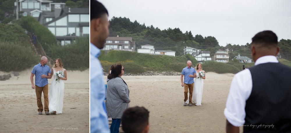 cannon beach wedding in front of haystack rock