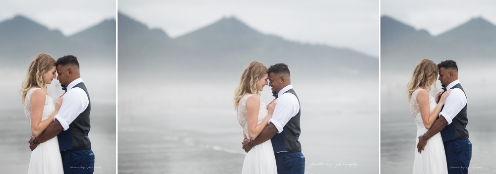 cannon beach wedding in front of haystack rock