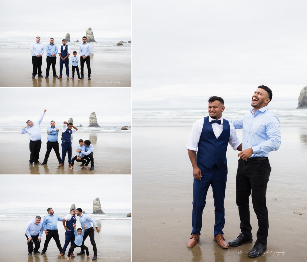 cannon beach wedding at haystack rock in the summer