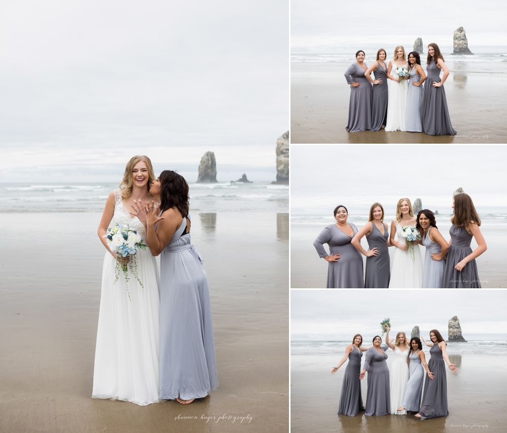 cannon beach wedding at haystack rock in the summer
