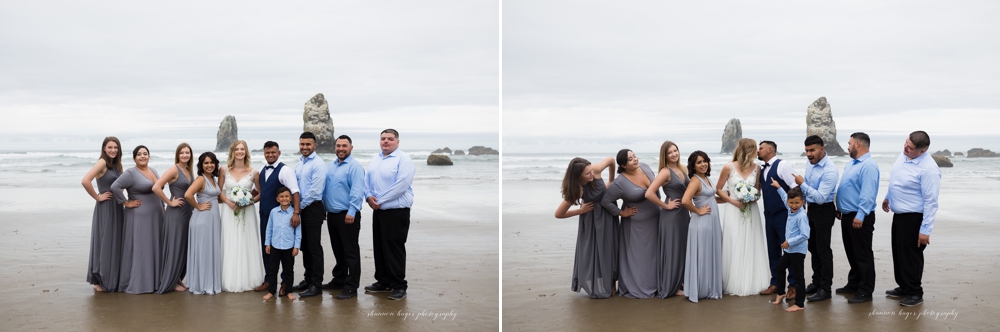 cannon beach wedding at haystack rock in the summer