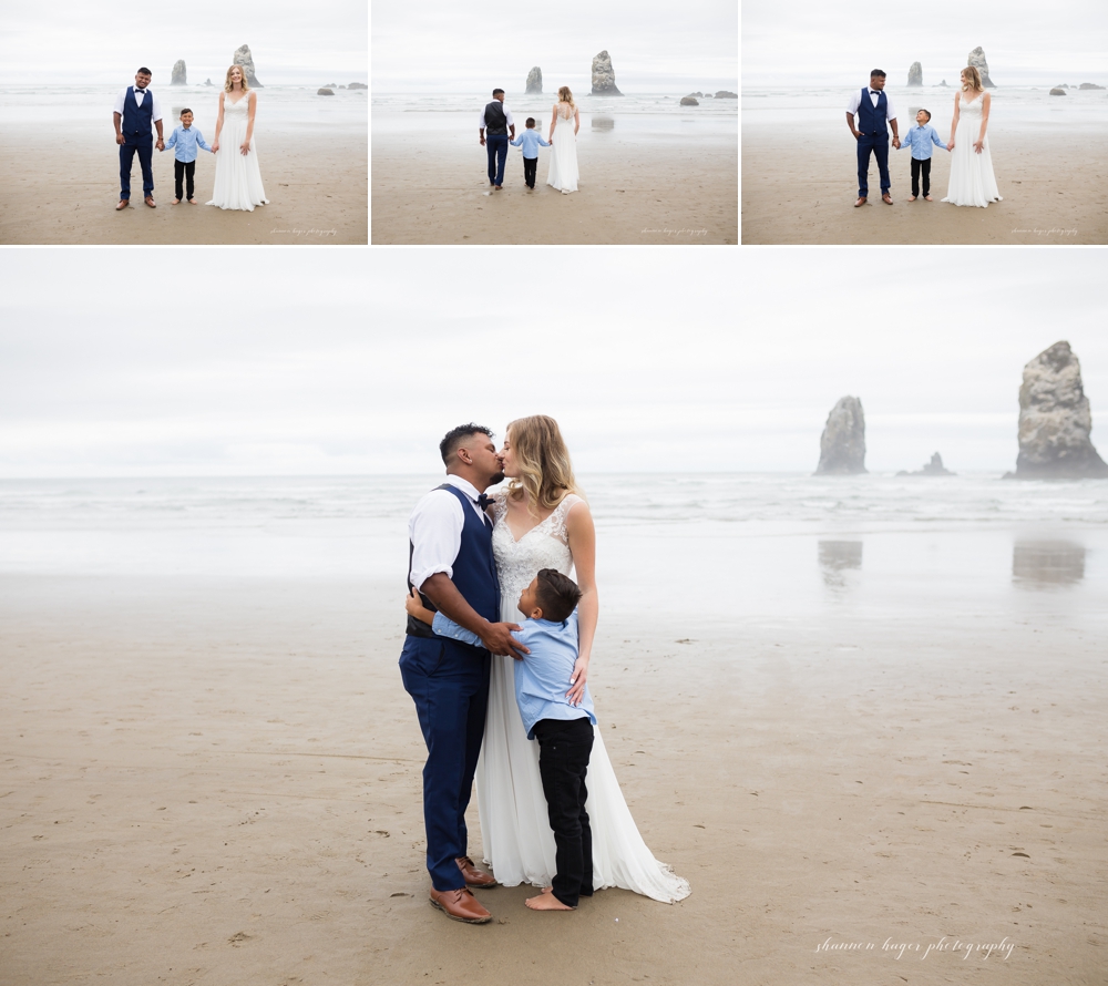 cannon beach wedding at haystack rock in the summer