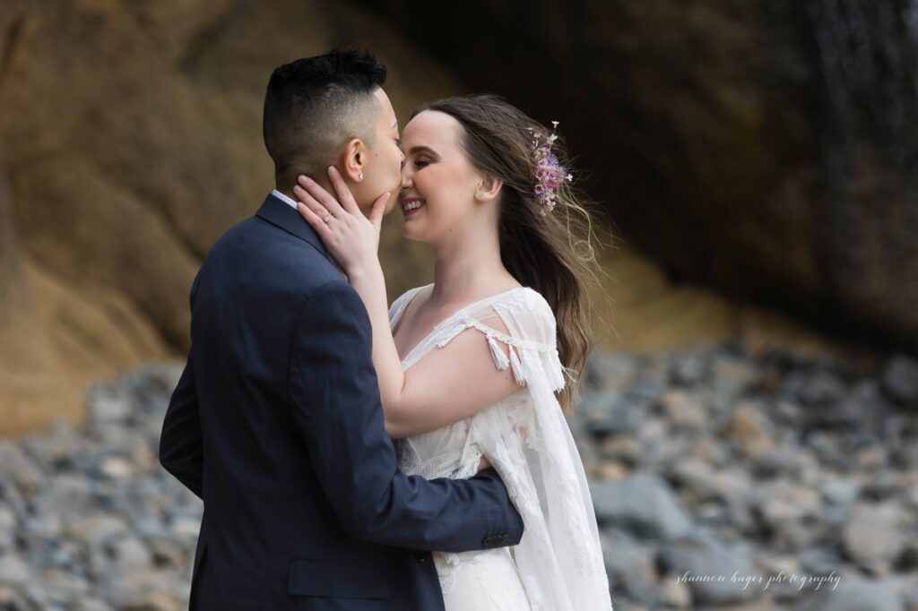 LGBTQ anniversary photos in cannon beach