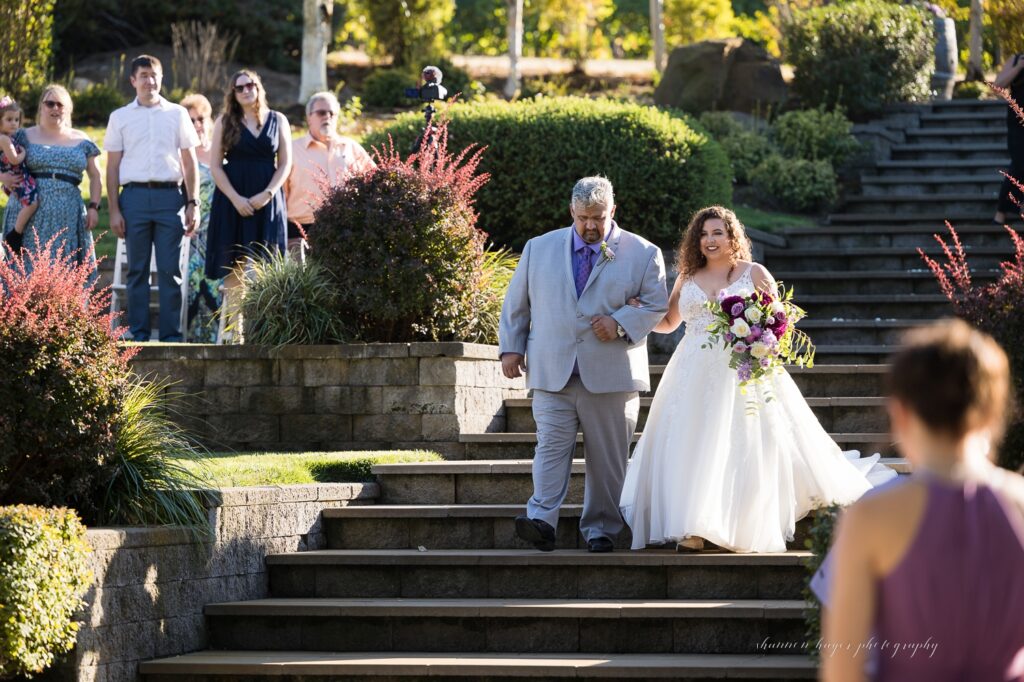 fall wedding ceremony at Aurora Colony Vineyards