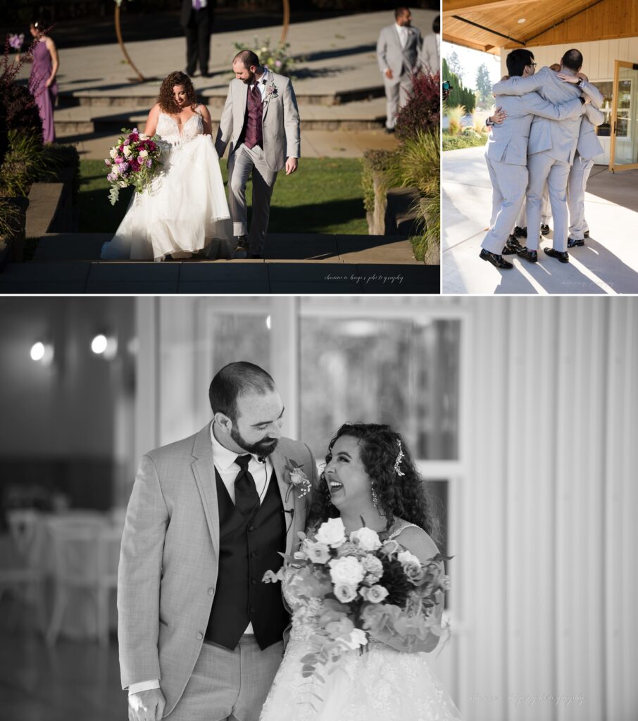 fall wedding ceremony at Aurora Colony Vineyards