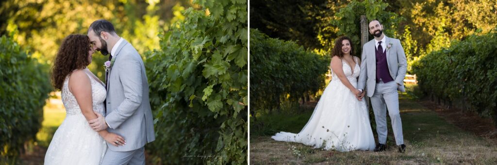 wedding photos in an oregon vineyard at aurora colony