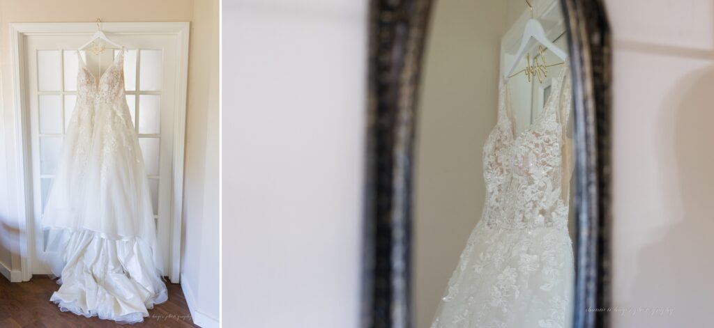 wedding dress at aurora colony vineyard wedding venue