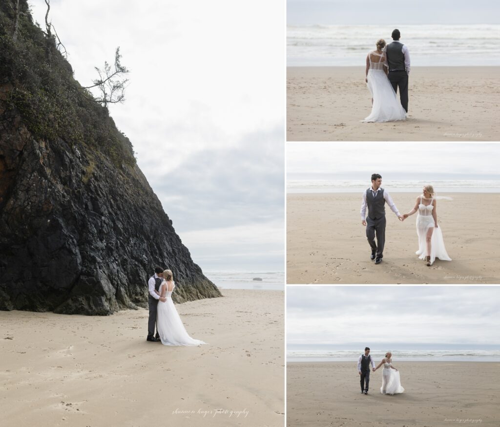 spring elopement photos at hug point