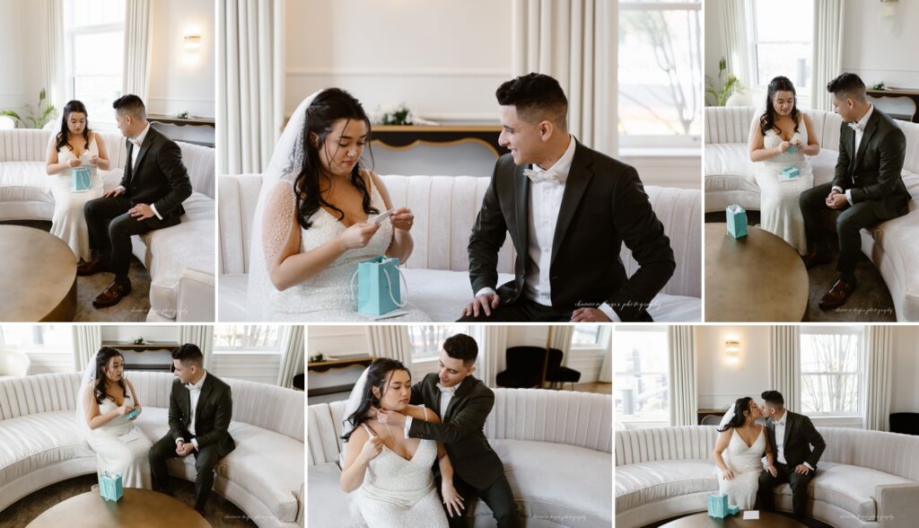 first look at the Arc Light wedding venue bridal suite