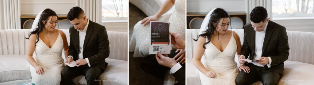 first look at the Arc Light wedding venue bridal suite