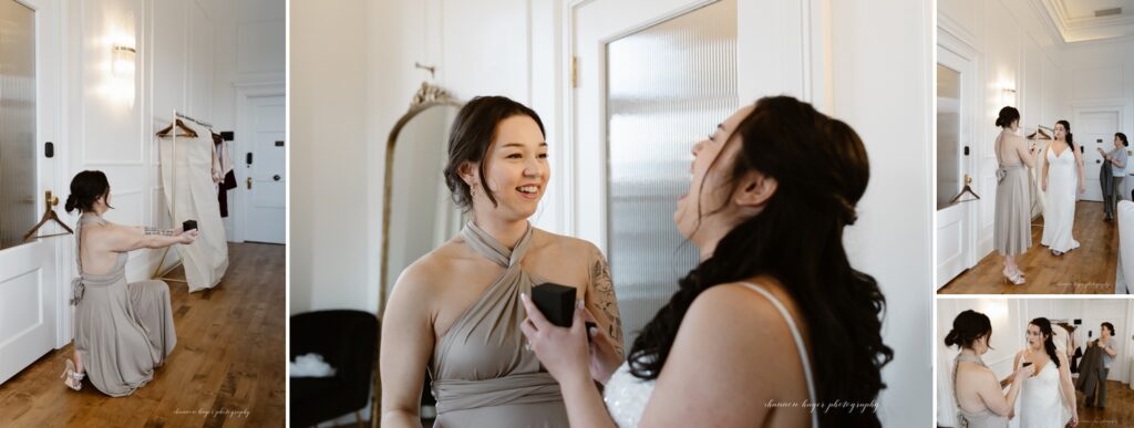 bridal suite at the Arc Light wedding venue in Oregon