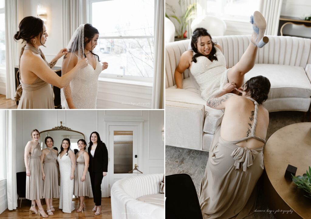 bridal suite at the Arc Light wedding venue in Oregon