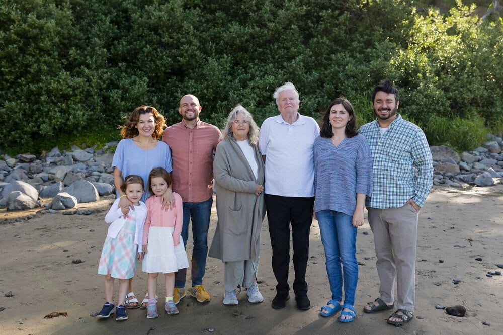 family photos on the beach