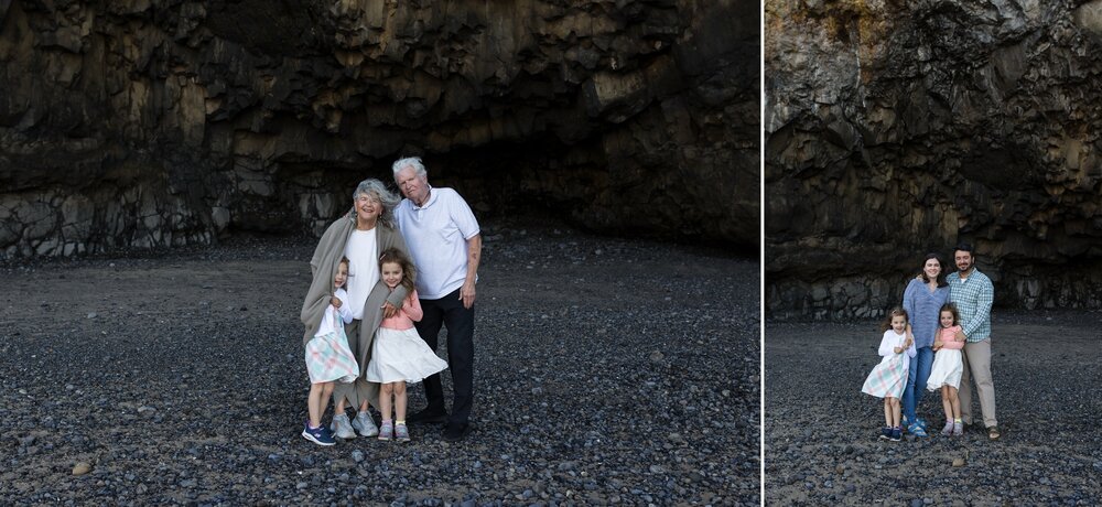 family photos on the beach