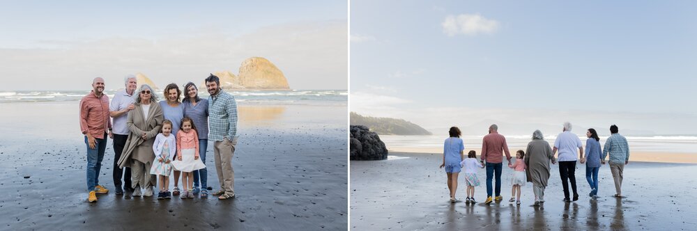 family photos on the beach