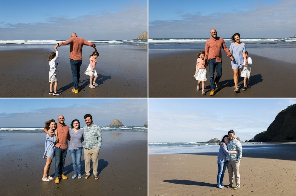 family photos on the beach
