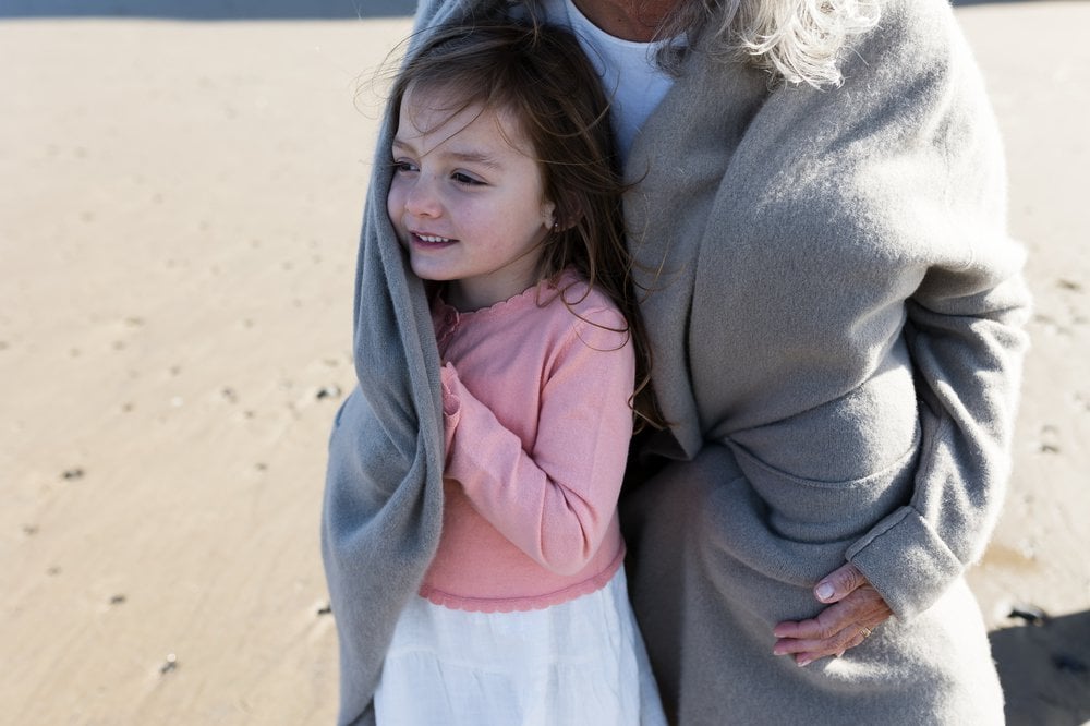 family photos on the beach