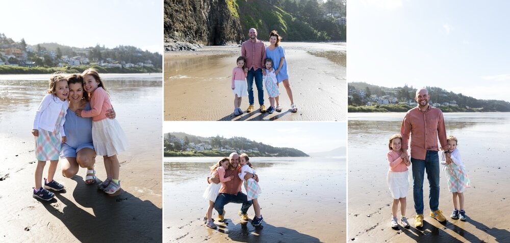 family photos on the beach