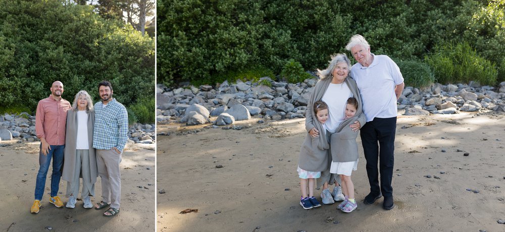 family photos on the beach