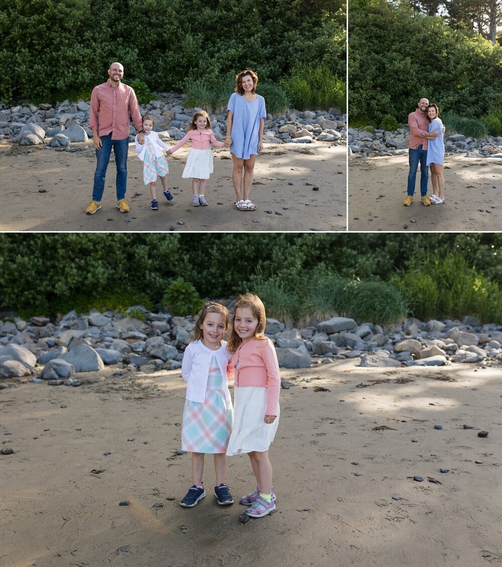 family photos on the beach