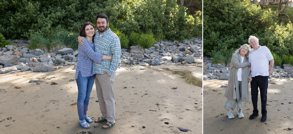 family photos on the beach