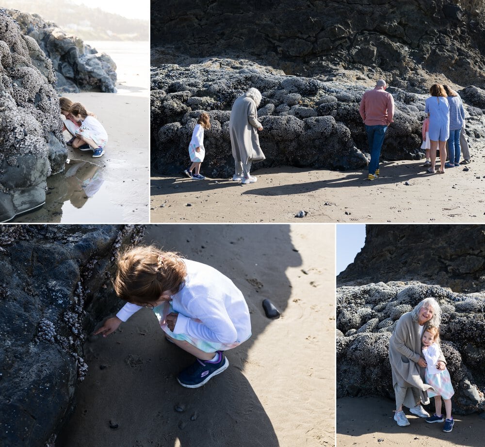 family photos on the beach