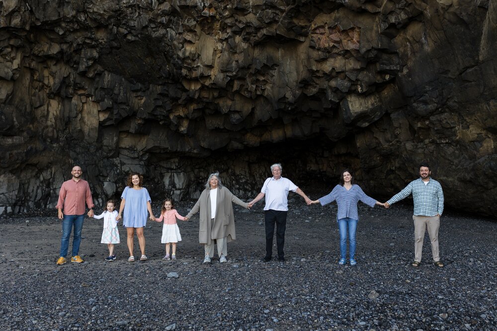 family photos on the beach