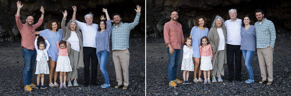 family photos on the beach