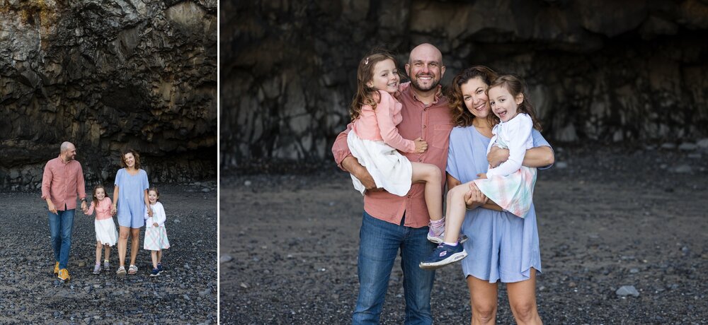 family photos on the beach