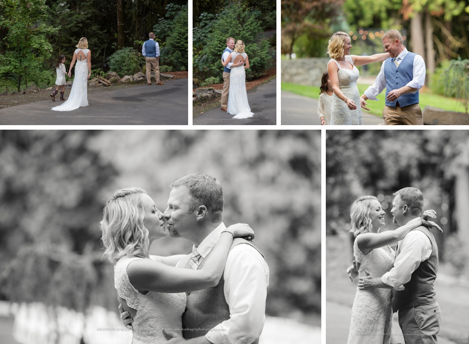 wedding photography portland, first look, shannon hager photography, backyard wedding