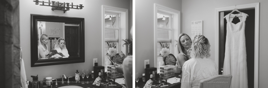 oregon wedding photographer, bride getting ready at home