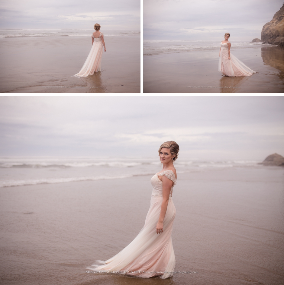 oregon beach elopement, wedding, hug point, shannon hager photography