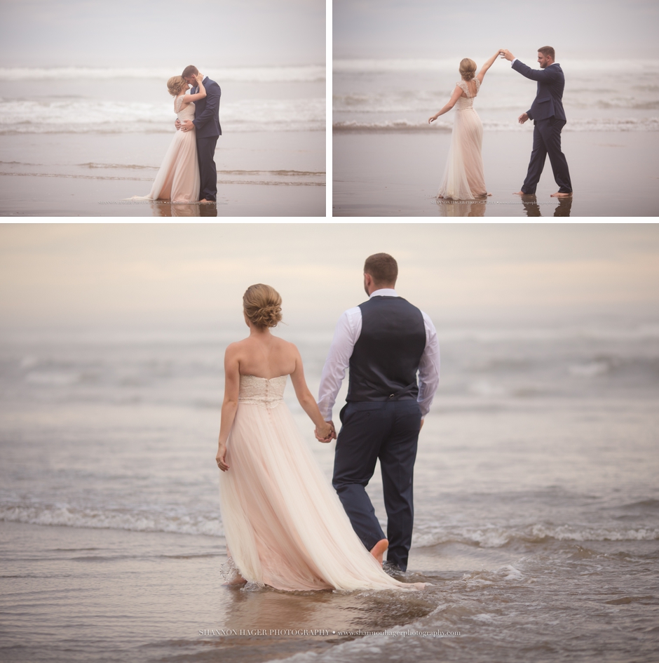beach wedding portland, trash the dress, hug point, shannon hager photography