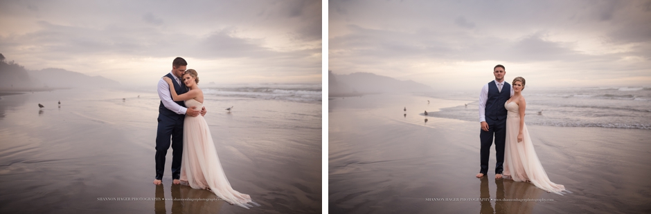 beach wedding portland, trash the dress, hug point, shannon hager photography