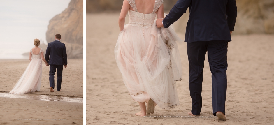 oregon beach wedding, hug point, shannon hager photography