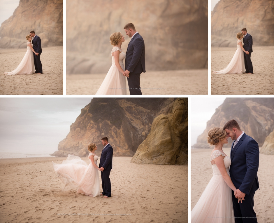 oregon beach wedding, hug point, shannon hager photography