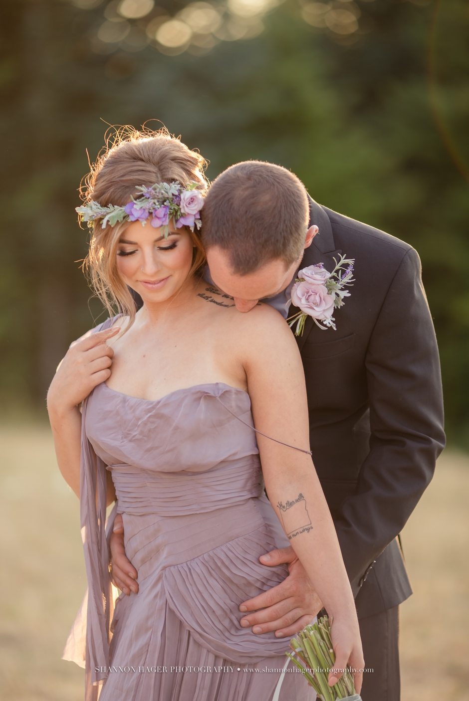 wedding photographer portland oregon, summer sunset romantic lavender