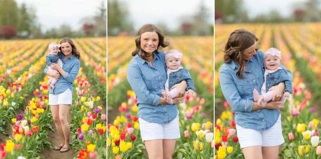 portland family baby photographer, spring tulip field photo session