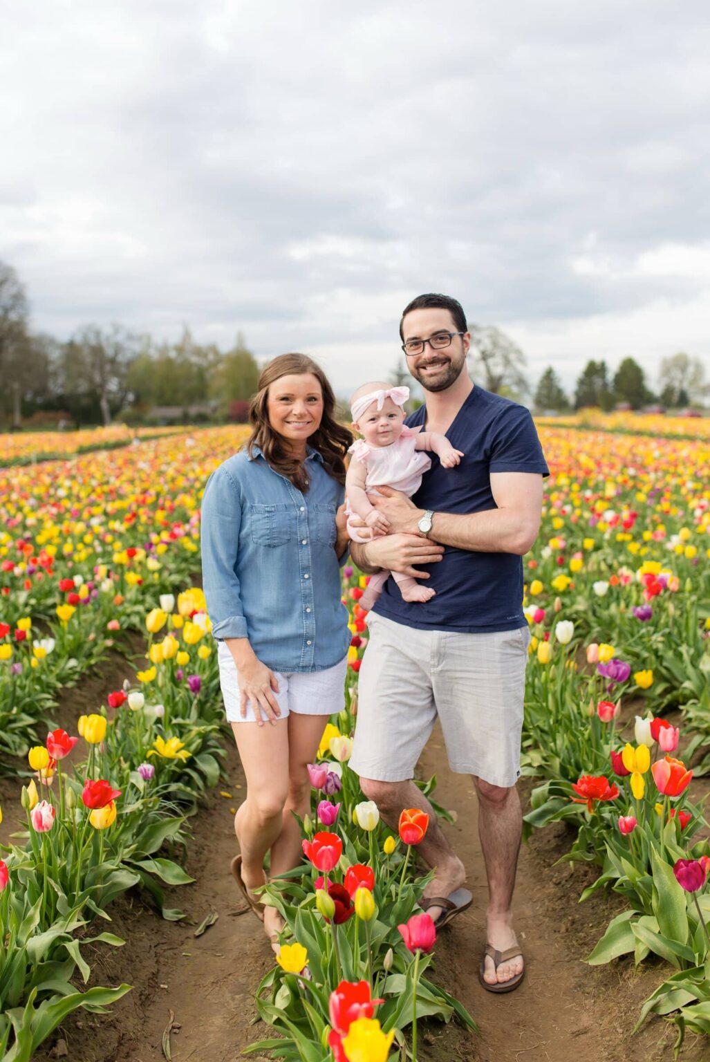 portland family baby photographer, spring tulip field photo session