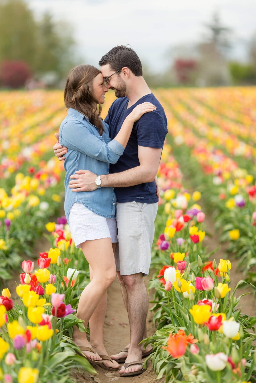 portland family baby photographer, spring tulip field photo session