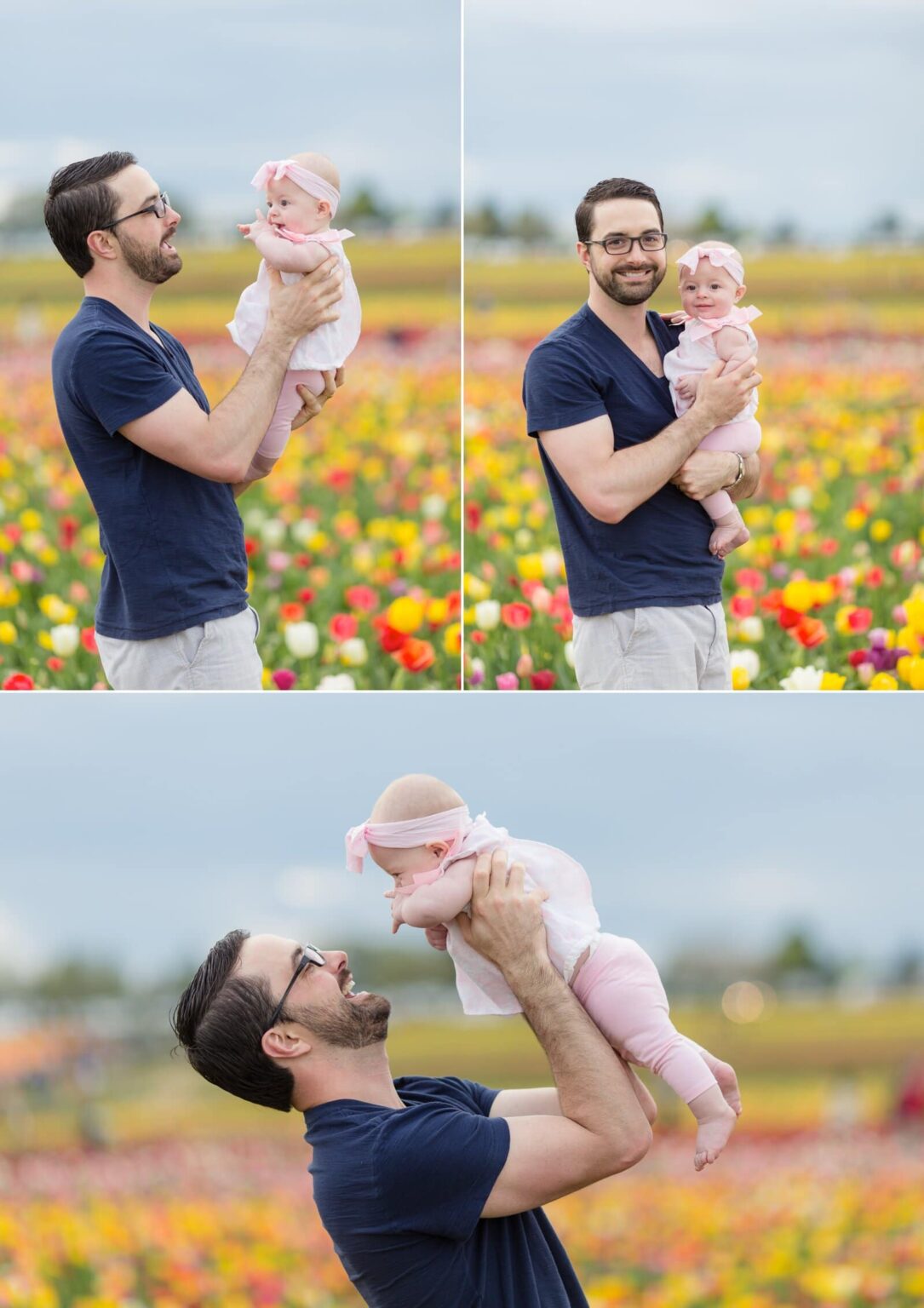 portland family baby photographer, spring tulip field photo session