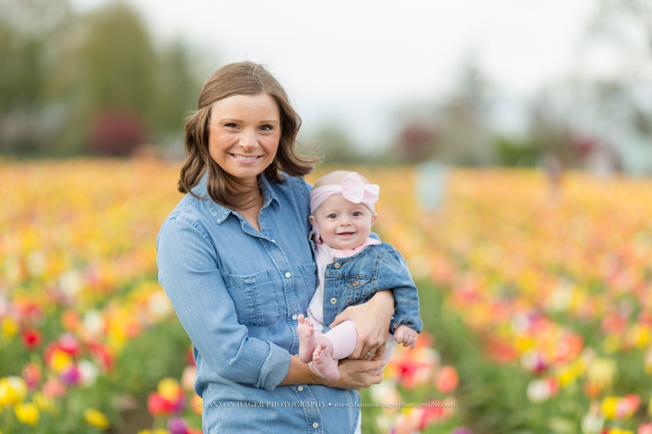 portland family baby photographer, spring tulip field photo session