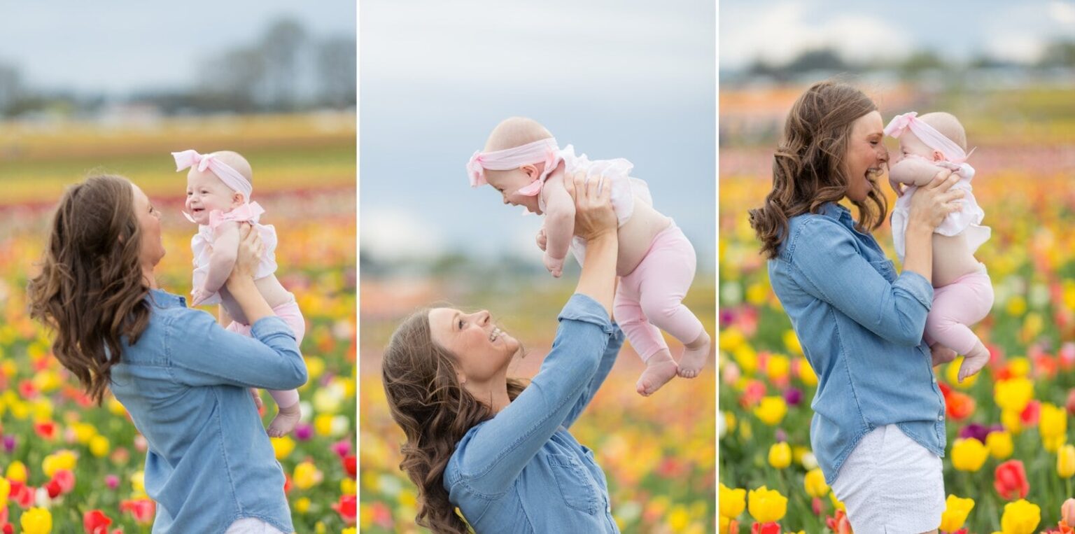 portland family baby photographer, spring tulip field photo session