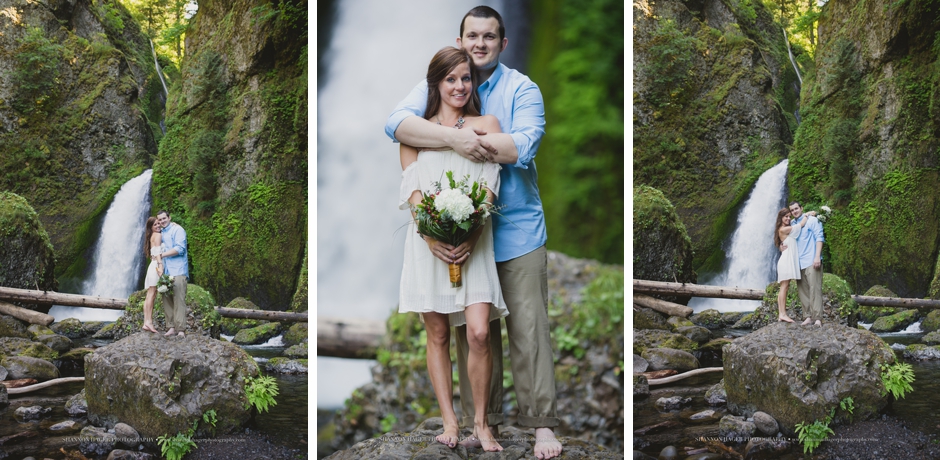 oregon elopement photographer, wahclella falls