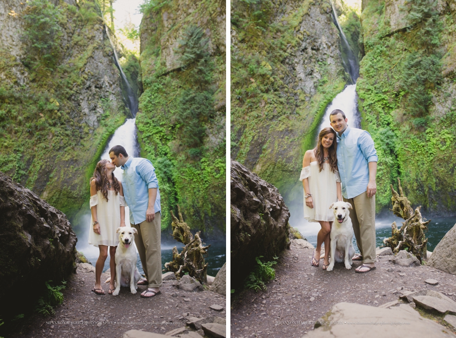 oregon engagement photographer, wahclella falls