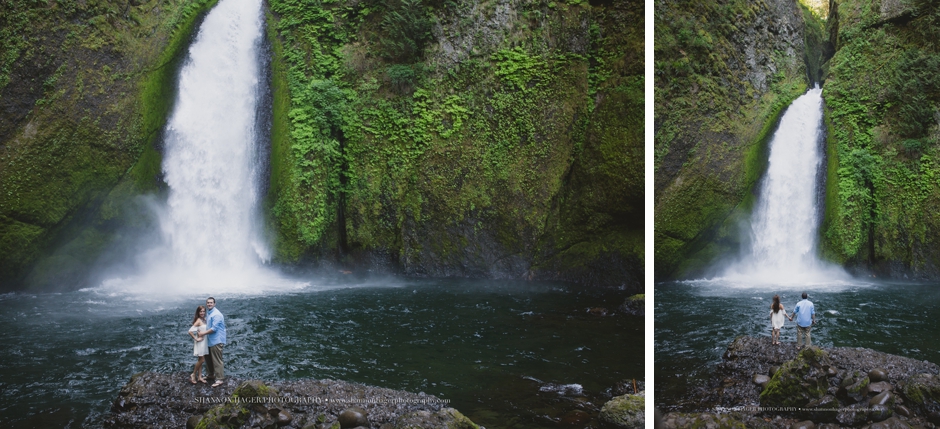 oregon engagement photographer, wahclella falls