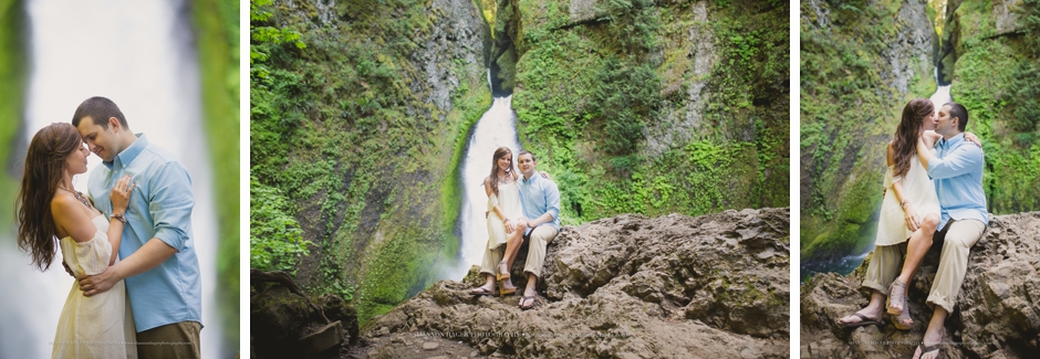 portland oregon engagement photographer, wahclella falls