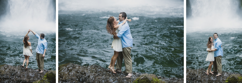 oregon engagement photographer, wahclella falls