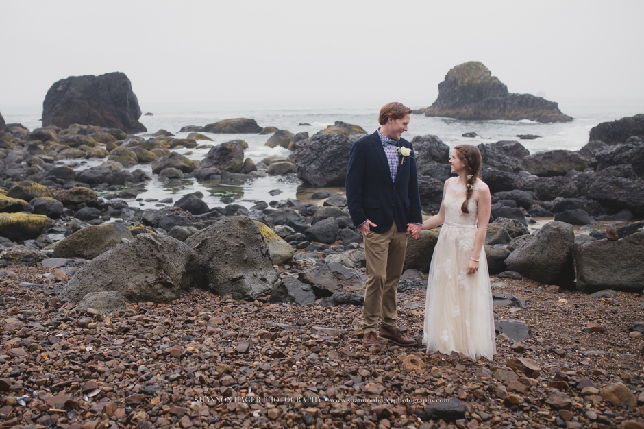 ecola state park elopement, oregon coast wedding