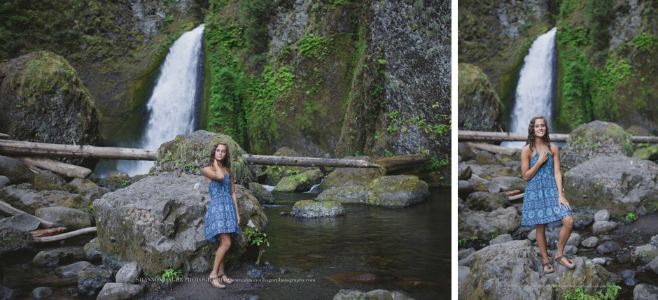 tigard senior photographer, wahcella falls photo session